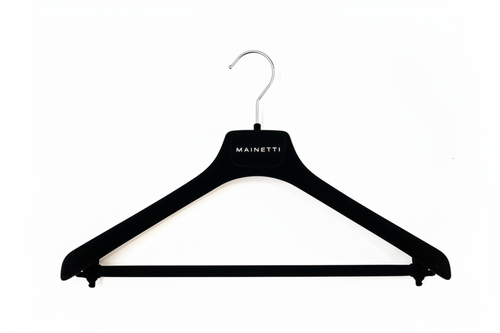 Cintre noir barre crochet argenté