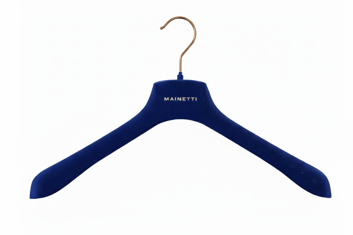 Cintre velours bleu crochet bronze